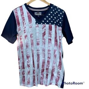 RED SNAP  Vneck American flag tee shirt